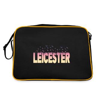 Leicester Angleterre Uk City Font Birds Skyline - Sac Retro - noir/or - Dos