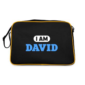 David Namenszusatz für stolze Davids - Retro Tasche - Schwarz/Gold - Hinten