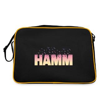 Hamm Allemagne Ville Police Oiseaux Skyline - Sac Retro - noir/or - Dos