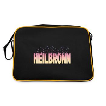 Heilbronn Allemagne Ville Police Oiseaux Skyline - Sac Retro - noir/or - Dos