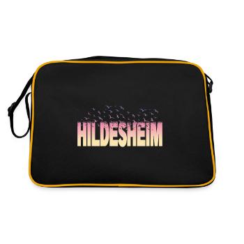 Hildesheim Allemagne Ville Police Oiseaux Skyline - Sac Retro - noir/or - Dos