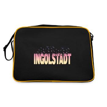 Ingolstadt, Allemagne, ville, Font, oiseaux, Horizon, - Sac Retro - noir/or - Dos