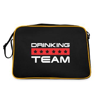 Drinking Crew - Retro Tasche - Schwarz/Gold - Hinten