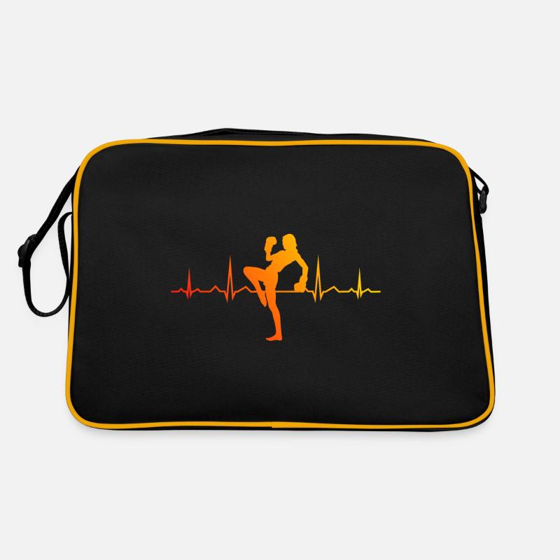 Boxen Kickboxer Kickboxing Herren Kickbox - Retro Tasche - Schwarz/Gold