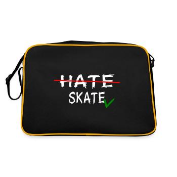 skater skateboard sk8 halfpipe skateboarder skate - Retro Tasche - Schwarz/Gold - Hinten