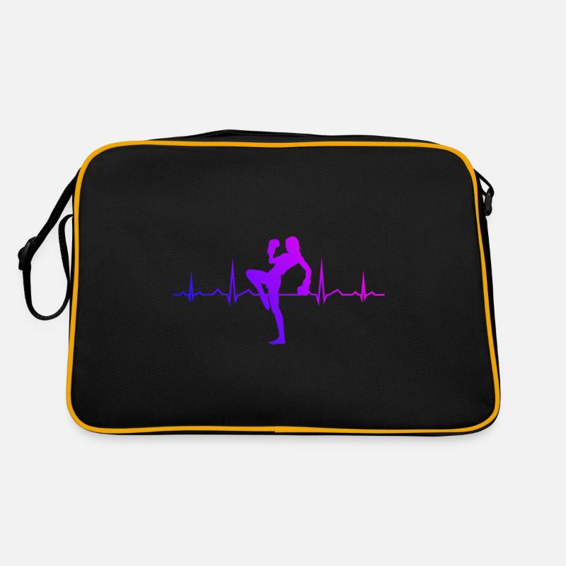 Kickboxer Kickboxen Kickboxing Boxing Boxen - Retro Tasche - Schwarz/Gold