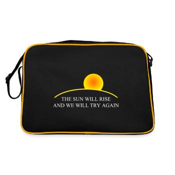 Sun Quote T-Shirt - Retro Tasche - Schwarz/Gold - Hinten