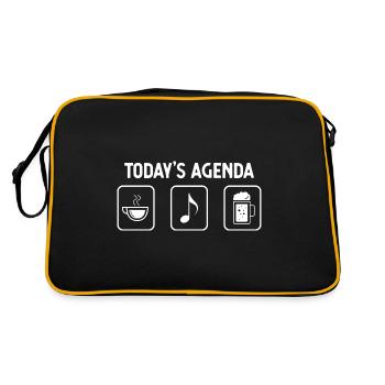 Today's agenda - Beer - Music - Retro Bag - black/gold - Back
