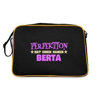 Geschenk für Berta - Retro Tasche - Schwarz/Gold - Hinten