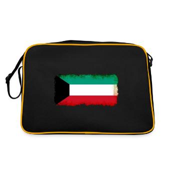 Kuwait as a flag - Retro Bag - black/gold - Back