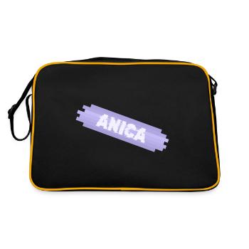 Anica - Retro Tasche - Schwarz/Gold - Hinten