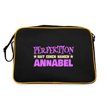 Annabel als Frauenname - Retro Tasche - Schwarz/Gold - Hinten