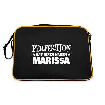 Geschenk für Marissa - Retro Tasche - Schwarz/Gold - Hinten
