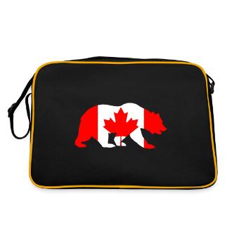 Canada drapeau Canada cadeau de l’ours patriote - Sac Retro - noir/or - Dos