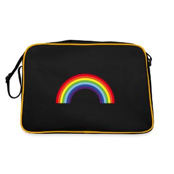Regenbogen / Rainbow (7er) - Retro Tasche - Schwarz/Gold - Hinten