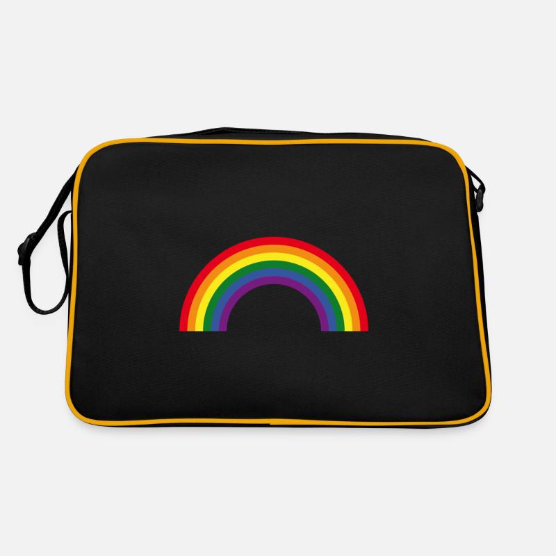 Regenbogen / Rainbow (6er) - Retro Tasche - Schwarz/Gold