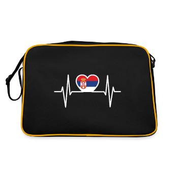 Serbie Serbes Serbe serbe ligne ECG - Sac Retro - noir/or - Dos