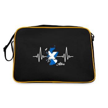 Scotland Heartbeat EKG Design Highlands Alba - Retro Bag - black/gold - Back