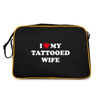 Tattoo Lovers Tattooed Wife Valentines Day Mari - Sac Retro - noir/or - Dos