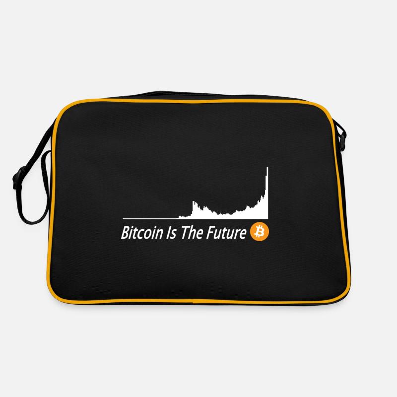 Bitcoin Kurs Bitcoin Is The Future Bitcoin Button - Retro Tasche - Schwarz/Gold
