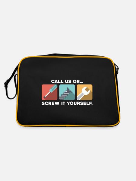 Handwerker - Retro Tasche - Schwarz/Gold - Hinten