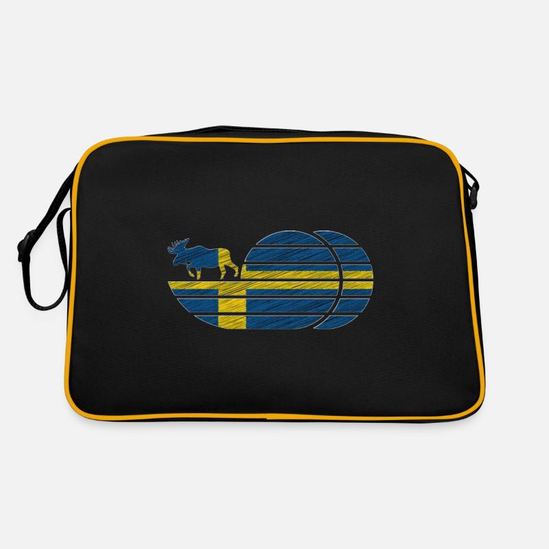 Schweden Elch Flagge Retro Vintage Geschenkidee Retro Tasche