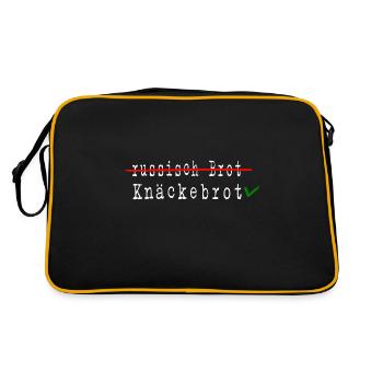 free ukraine slava ukraini boykott russland - Retro Tasche - Schwarz/Gold - Hinten