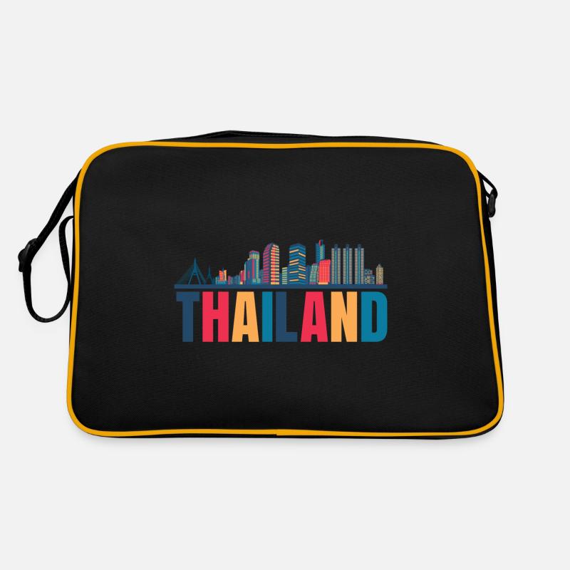 Thailand - Retro Tasche - Schwarz/Gold