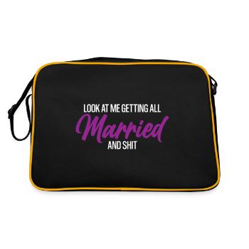 Look At Me Getting All Married And Shit 2 - Retro Tasche - Schwarz/Gold - Hinten