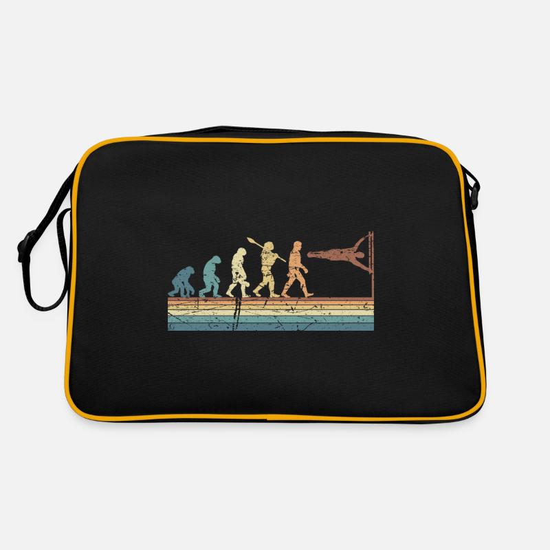 Evolution of man Calisthenics Retro Vintage - Retro Tasche - Schwarz/Gold