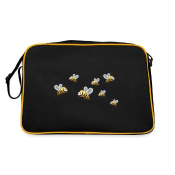 Hobbyimker und Bienenvolk Imker liebt Honig Biene - Retro Tasche - Schwarz/Gold - Hinten