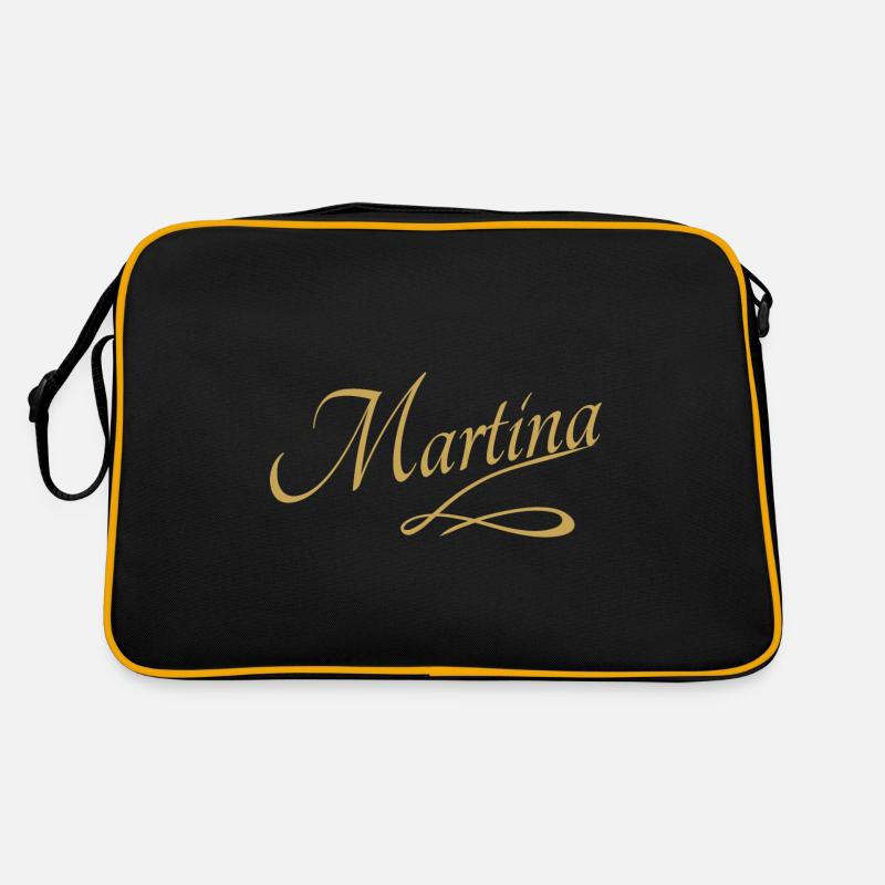 Martina - Retro Tasche - Schwarz/Gold