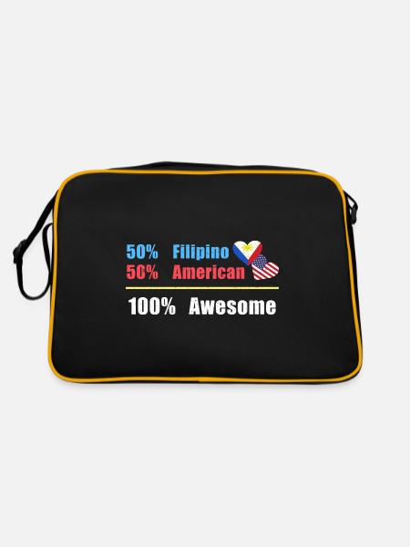 Fantastisches Filipino Design für stolze Pinoys - Retro Tasche - Schwarz/Gold - Hinten