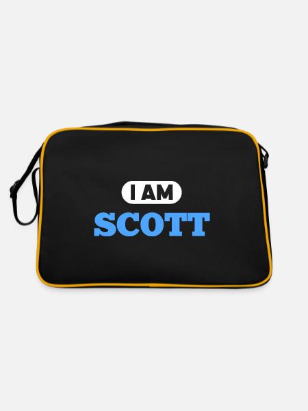Scott Name Spruch für stolze Schotten - Retro Tasche - Schwarz/Gold - Hinten
