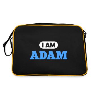 Adam Name Spruch für stolze Adams - Retro Tasche - Schwarz/Gold - Hinten