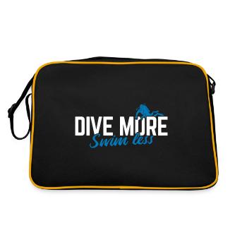 Apnoetaucher Freitaucher Taucher - Retro Tasche - Schwarz/Gold - Hinten