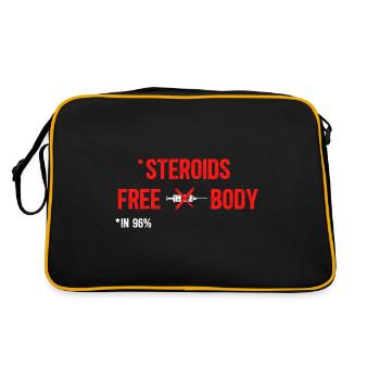 Ohne Steroide - Workout Gym - Retro Tasche - Schwarz/Gold - Hinten