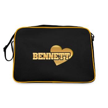 Liebe Love Gold Bennett - Retro Tasche - Schwarz/Gold - Hinten