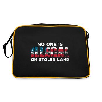 No one is illegal per immigration - Retro Bag - black/gold - Back
