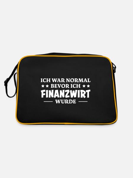 Finanzwirt Spruch Job Lustiges Finanzwirt Geschenk - Retro Tasche - Schwarz/Gold - Hinten