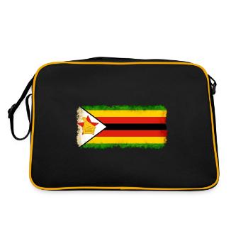 Cadeau pour le Zimbabwe - Sac Retro - noir/or - Dos