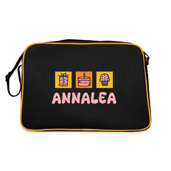 First name Annalea - Retro Bag - black/gold - Back