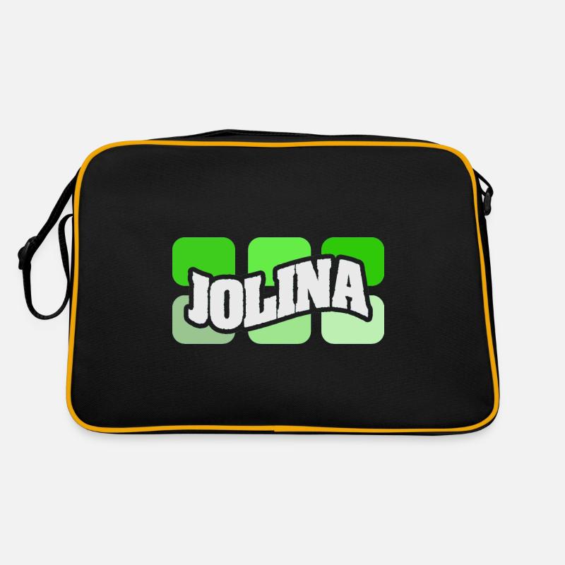 Jolina - Retro Tasche - Schwarz/Gold