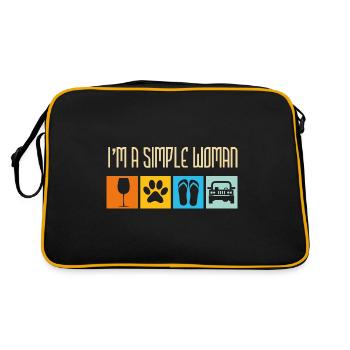 Im A Simple Woman Love Wine Tongs Chiens 4X4 - Sac Retro - noir/or - Dos
