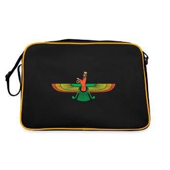 Faravahar Symbole Iran Persan Spirituel - Sac Retro - noir/or - Dos