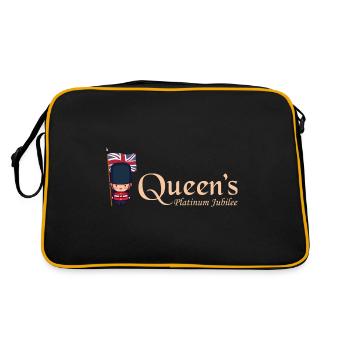British Queen Monarchy Platinum Jubilee 70th yr - Retro Bag - black/gold - Back