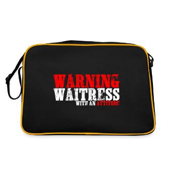 Avertissement Serveuse avec une attitude - Sac Retro - noir/or - Dos