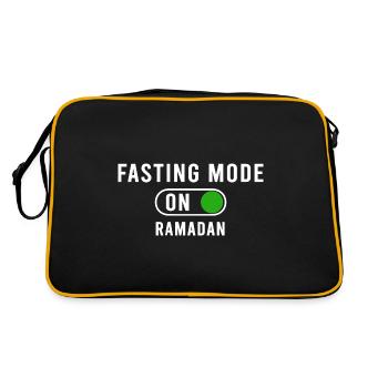 Fastenmodus An Ramadan - Retro Tasche - Schwarz/Gold - Hinten
