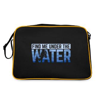 Apnoetaucher Freitaucher Taucher - Retro Tasche - Schwarz/Gold - Hinten