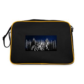Wilderness Wild Horses Rider Dream Fantasy Stallion - Retro Bag - black/gold - Back